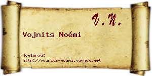 Vojnits Noémi névjegykártya